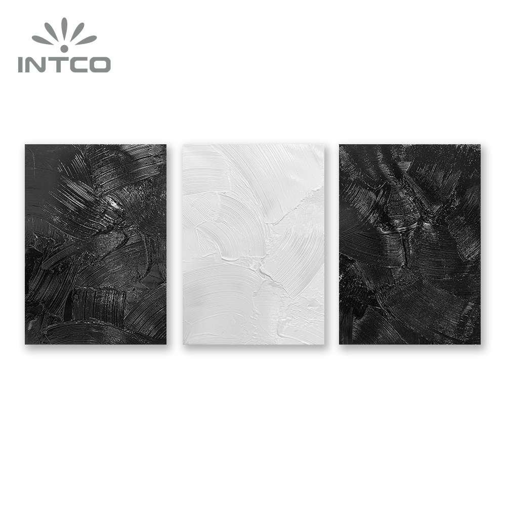 Intco abstract embellished canvas wall art set of 3